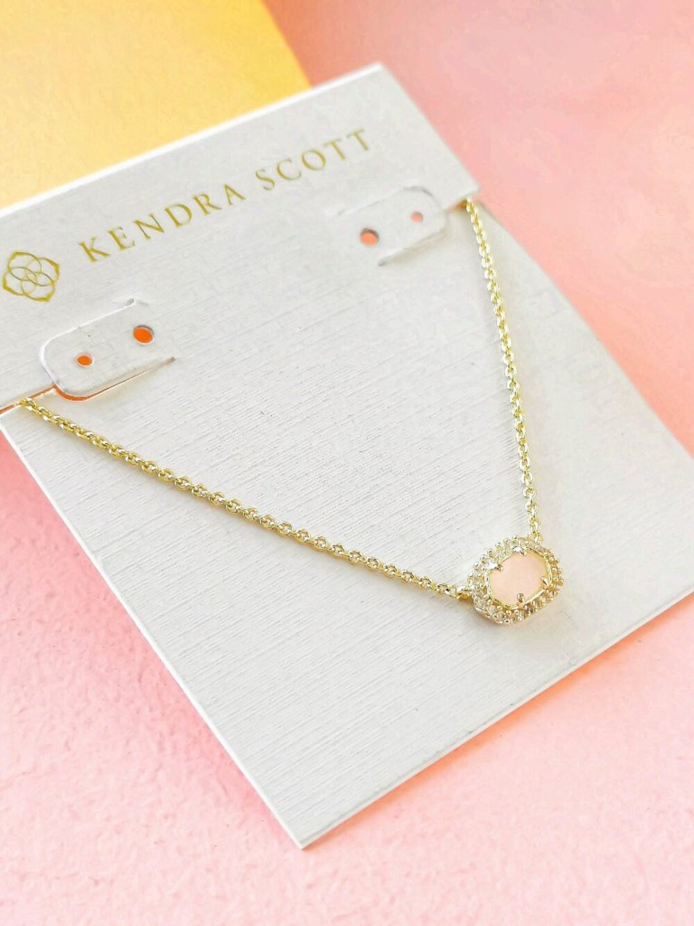 Kendra Scott Chelsea Gold Rose Quartz Pendant Necklace